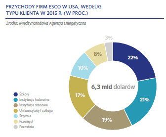 Przychody firm ESCO według typu klienta